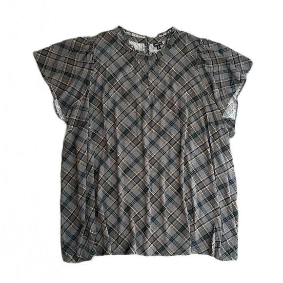 Torrid Women's Plus Size Rayon Slub Mock Neck‎ Flutter Sleeve Top Size 6 NWT - Picture 7 of 11